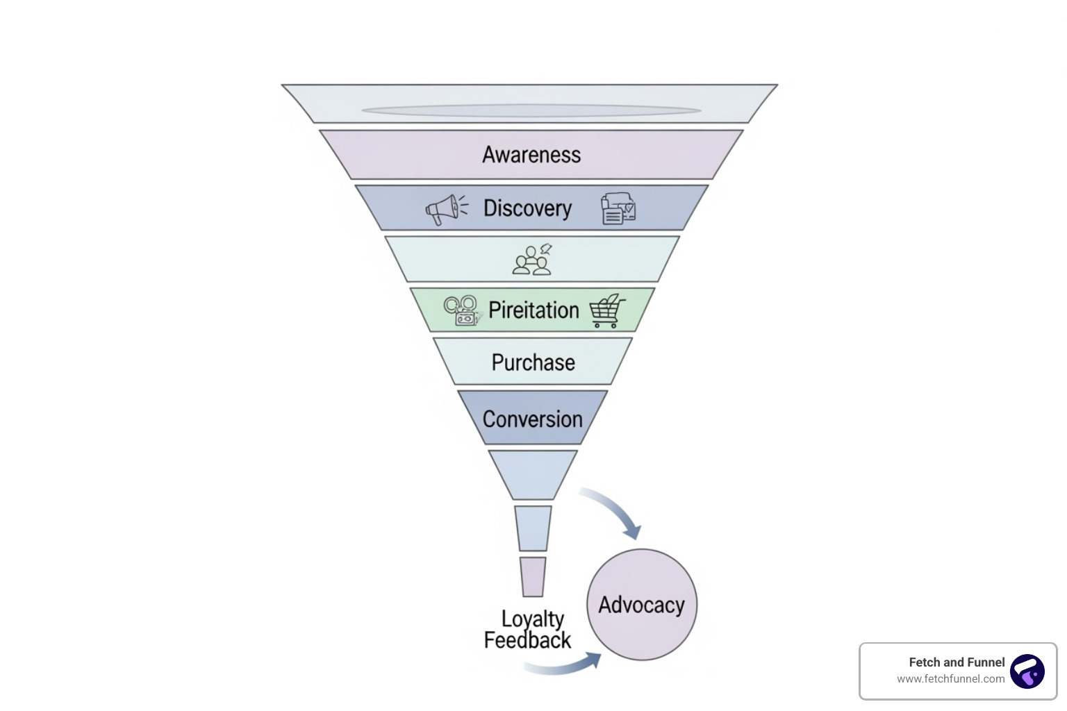funnel diagram labeled with TOFU, MOFU, BOFU, and Retention stages - sales funnel for video production agencies funnel diagram labeled with TOFU, MOFU, BOFU, and Retention stages - sales funnel for video production agencies