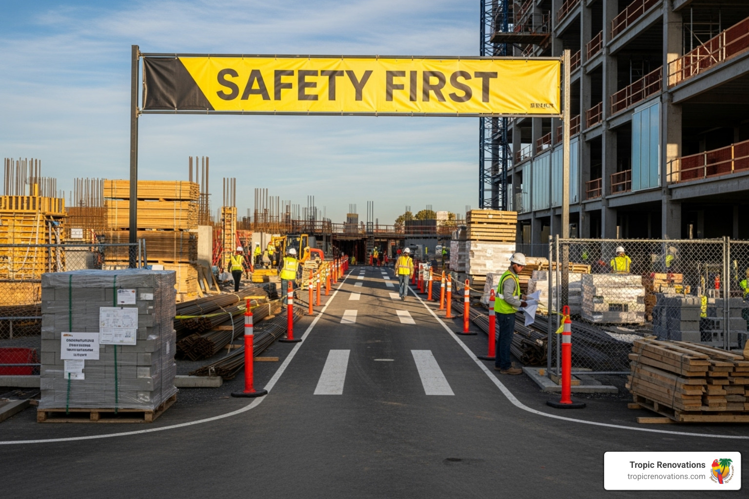 clean, organized, and safe construction site - what architects look at when finding a home remodeling contractor