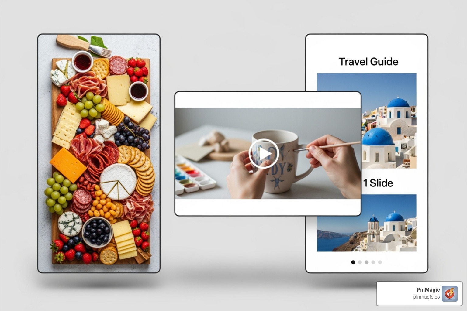 showcasing different Pin formats like Standard, Video, and Idea Pins - Marketing on Pinterest