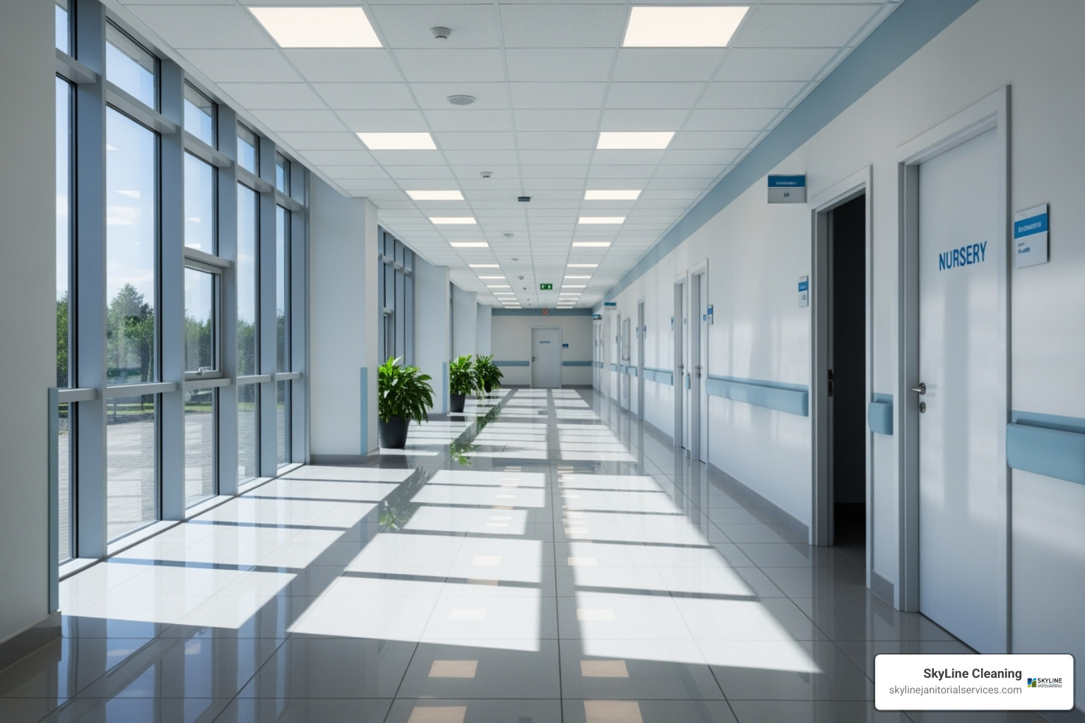 clean, bright medical facility or school hallway - the janitorial company clean, bright medical facility or school hallway - the janitorial company