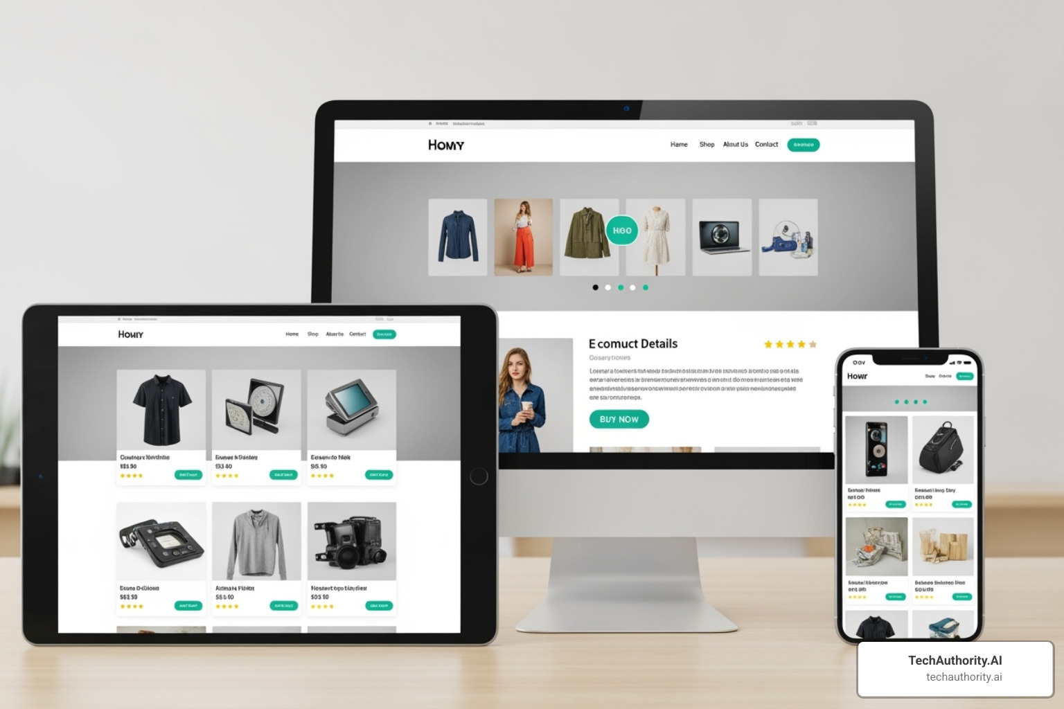 Image comparing a site's desktop view to its mobile responsive view - ecommerce web design