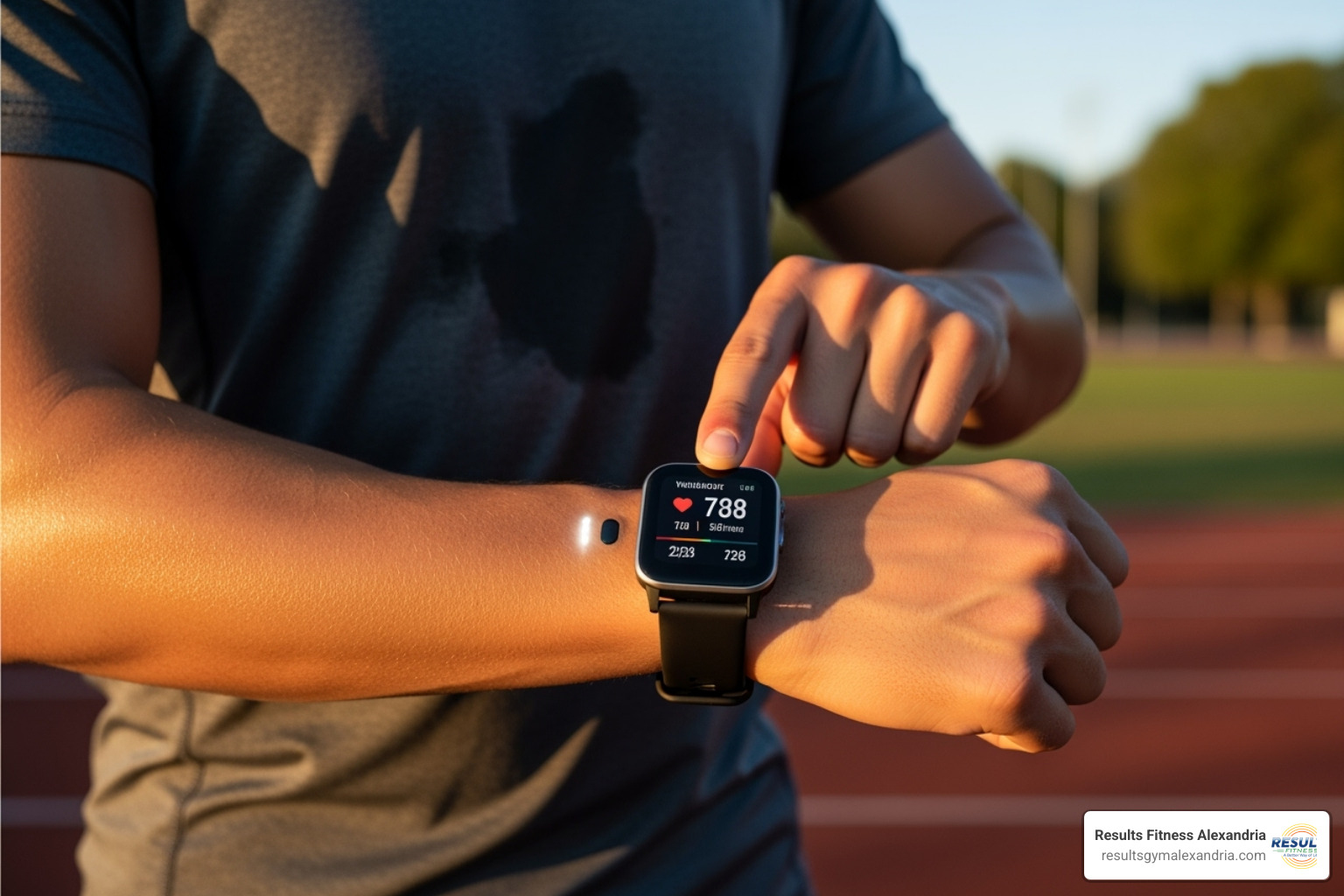 A person checking their heart rate on a smartwatch during a workout - build cardio stamina