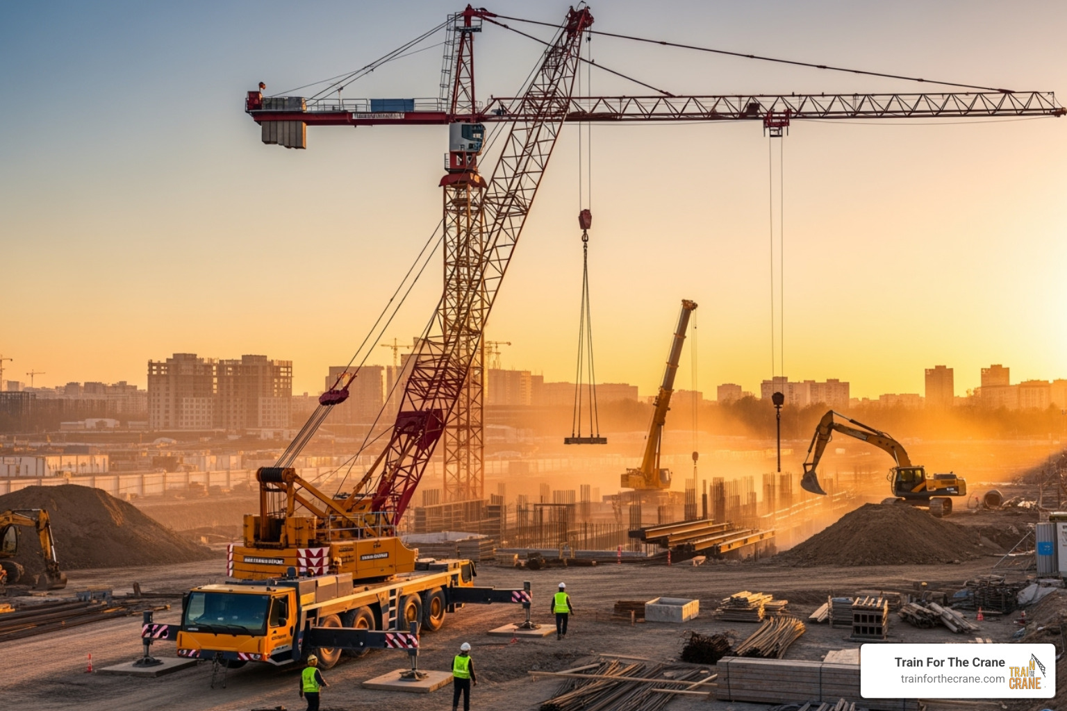 various types of cranes like mobile, tower, and digger derrick - nccco classes