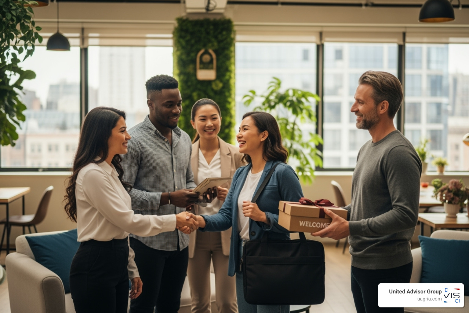 new hire being welcomed by their team - where to recruit financial advisors