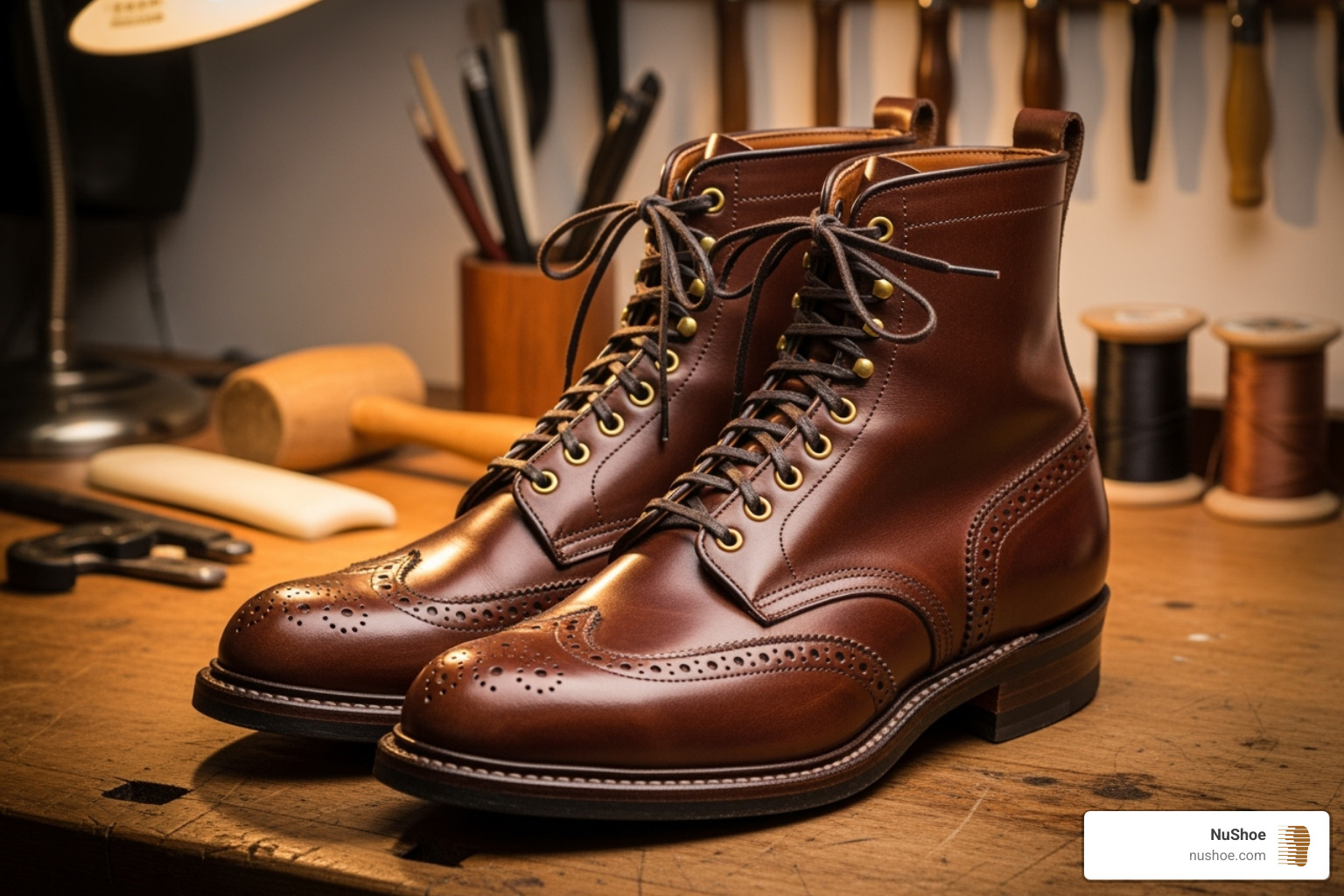 well-maintained custom leather boots - custom fit shoes well-maintained custom leather boots - custom fit shoes