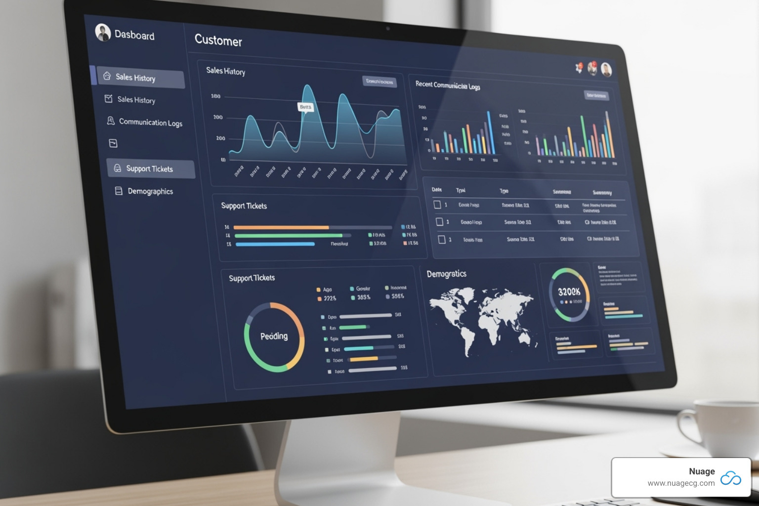Dashboard showing a 360-degree customer view - dell boomi salesforce and netsuite account integration