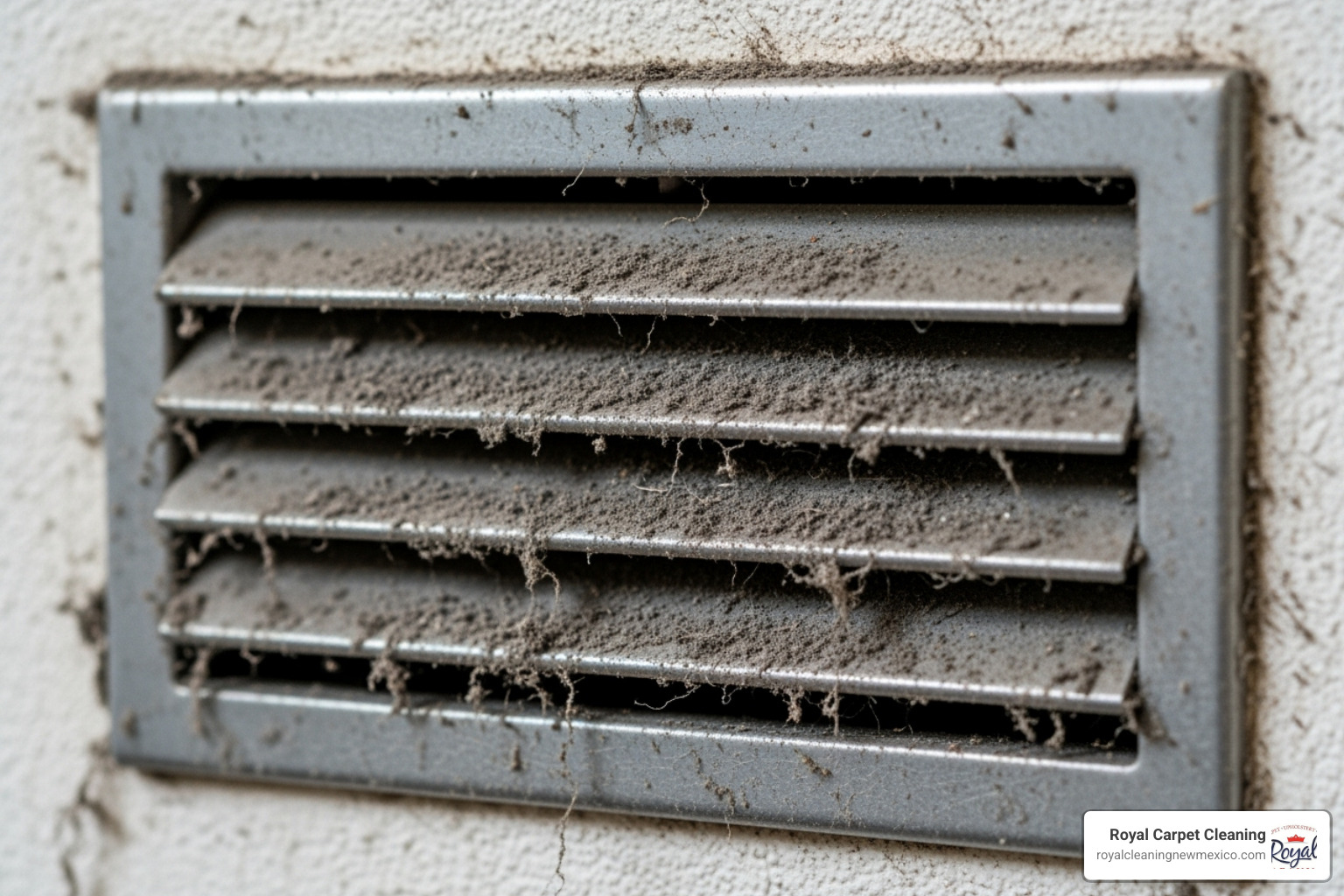 of a dusty air vent cover - best air duct cleaners