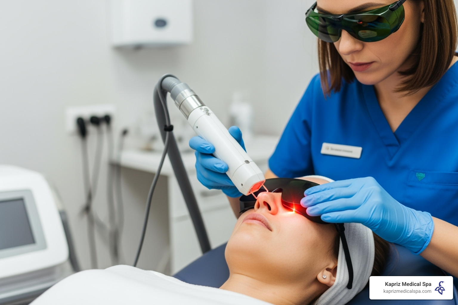 Laser treatment being performed - skin rejuvenation treatment cost