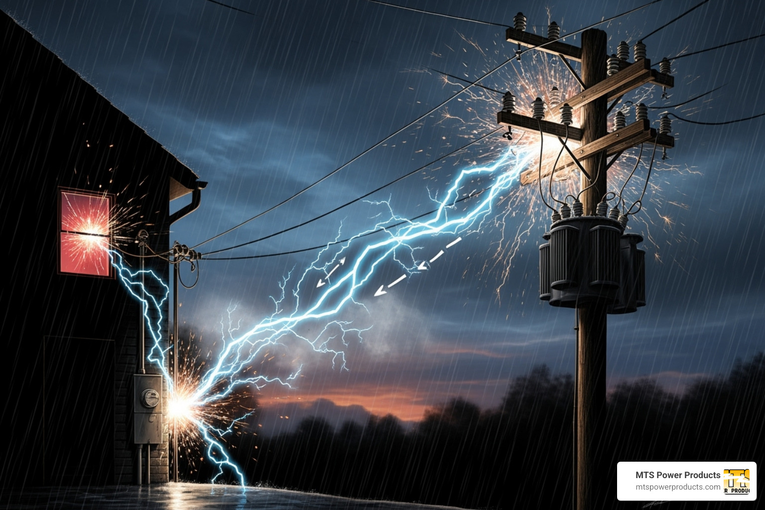 illustration danger backfeeding - generator transfer switch