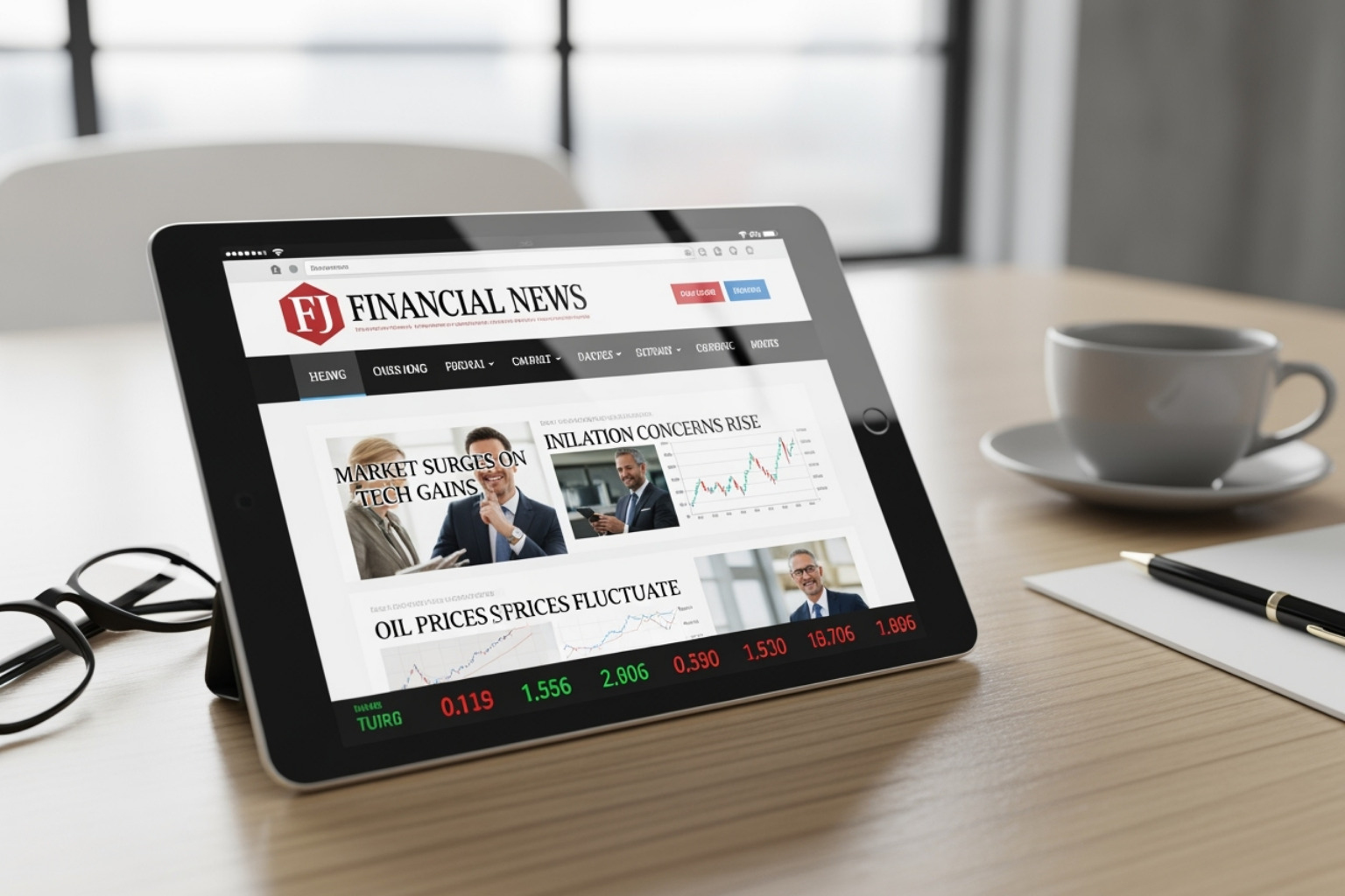 FintechZoom homepage on a tablet - fintechzoom.com business