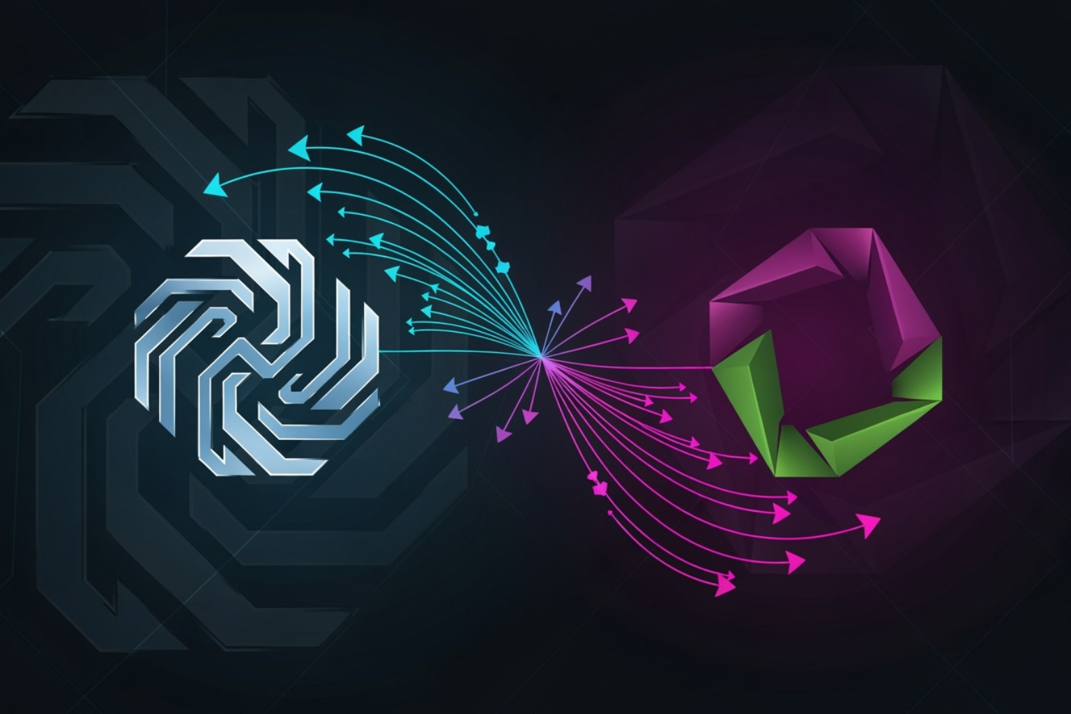 A graphic showing the FintechZoom logo connected to the NASDAQ logo with arrows indicating data flow and synergy, emphasizing data accuracy and technology integration - fintechzoom.com nasdaq