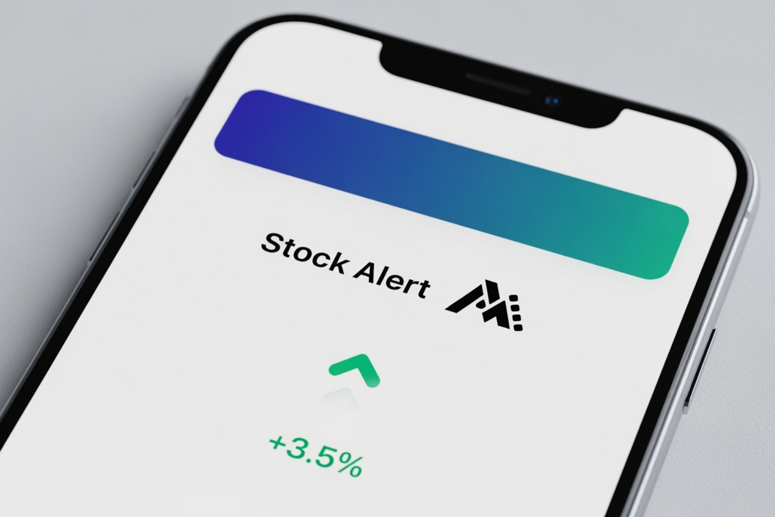 Smartphone screen showing a stock alert notification for a major tech company - fintechzoom.com us markets today