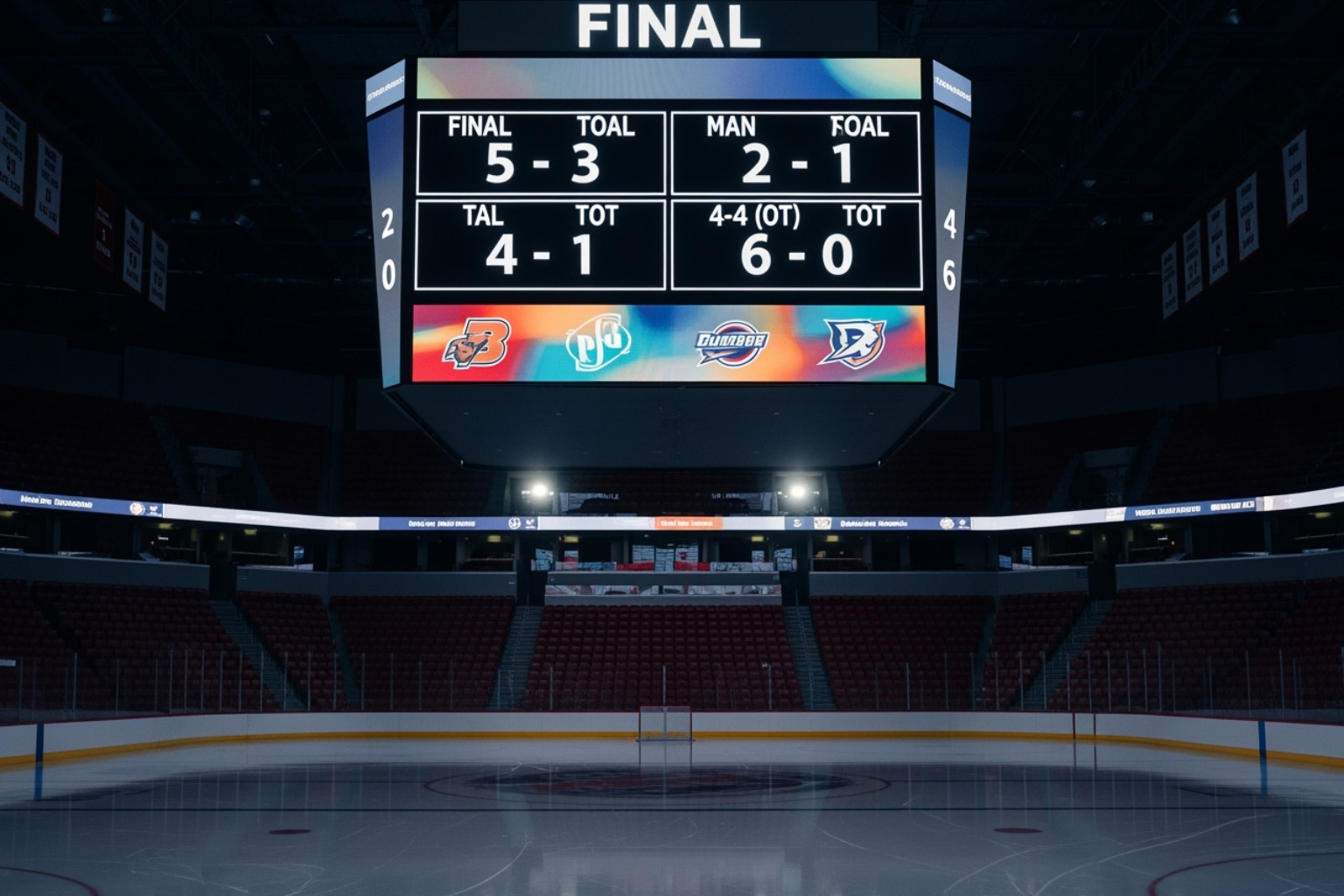 Scoreboard showing final game scores for various SFFAREHockey matches from yesterday - sffarehockey statistics yesterday