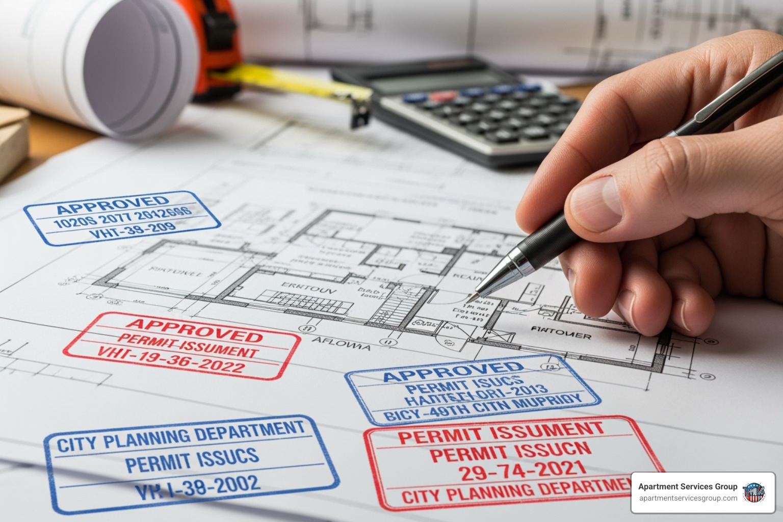 construction site plan or permit document - apartment renovation houston