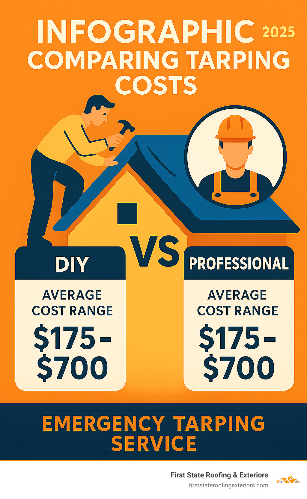 infographic comparing tarping costs - emergency tarping service infographic 
