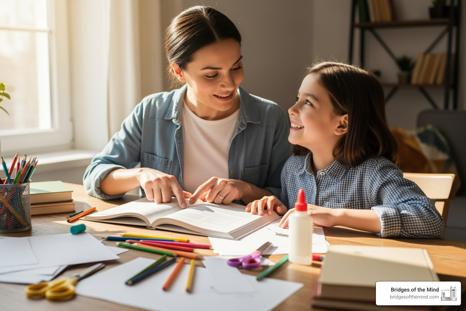 Parent and child working together happily - ADHD testing Sacramento