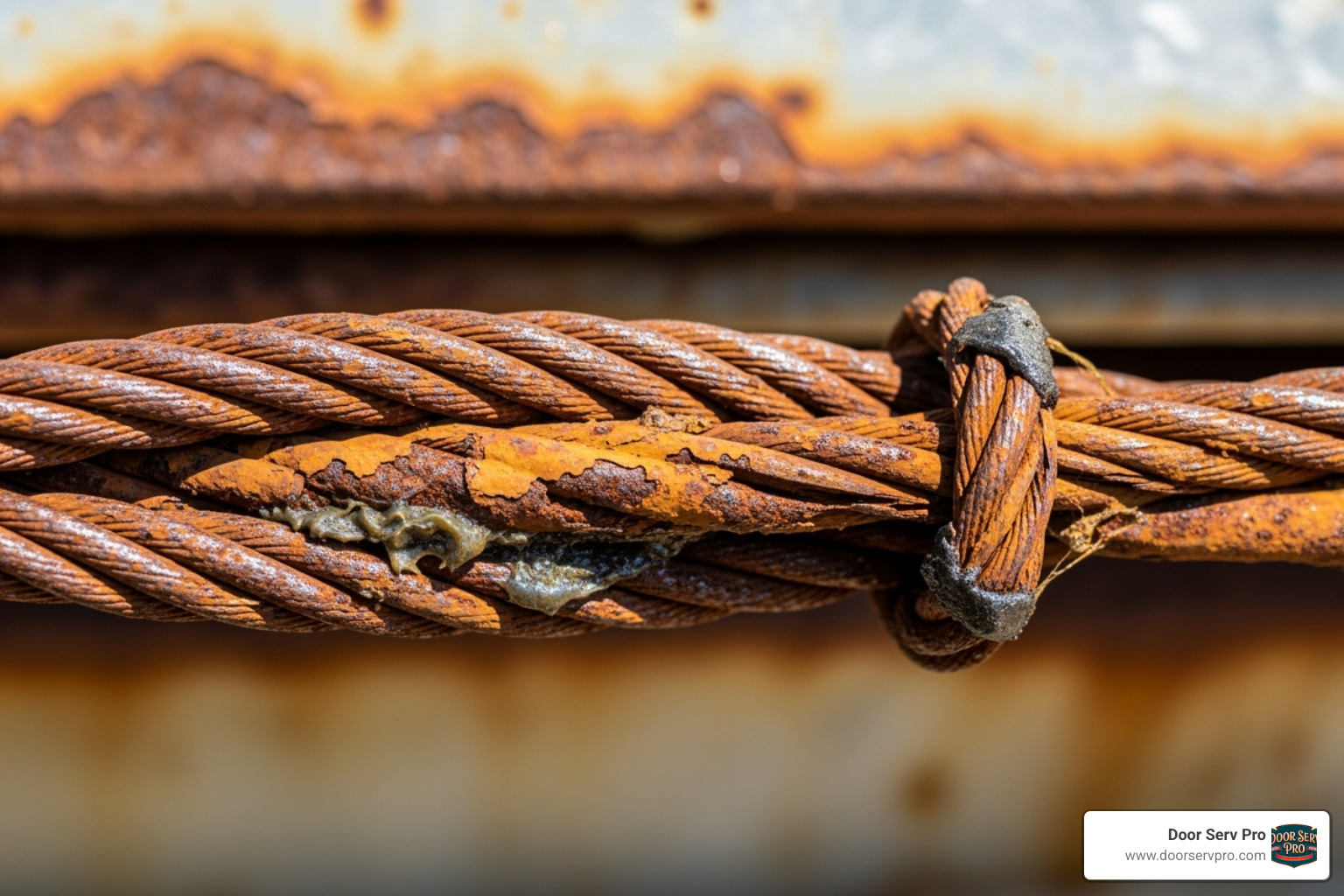 rusty garage door cable - garage door cable broke
