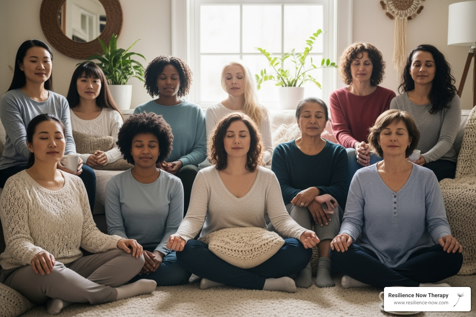 diverse women finding relief and peace - Accelerated resolution therapy