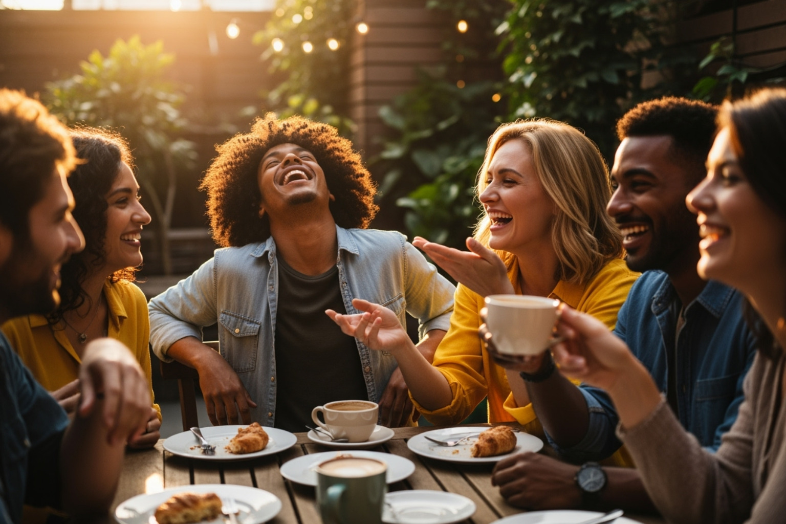 diverse group of friends laughing together, representing a welcoming community - geekzilla tio geek