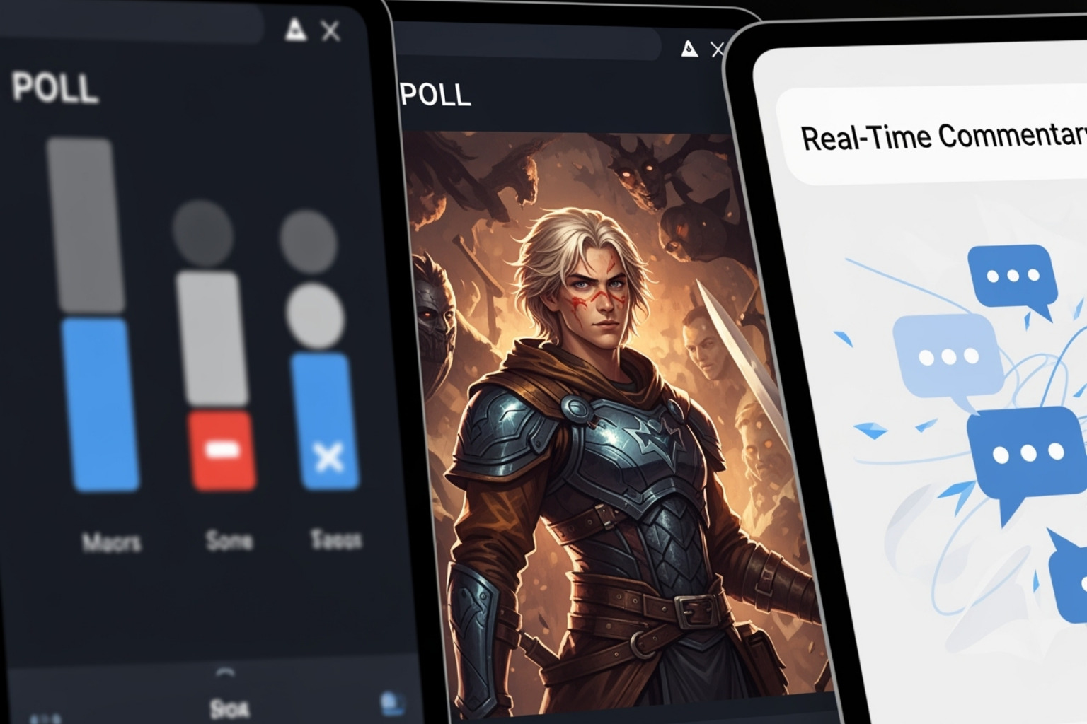 A vibrant collage showcasing mock social media posts from Geekzilla on Facebook (a poll about favorite superheroes), Instagram (a visually stunning fan art piece), and Twitter (a witty real-time commentary on a new movie release) - geekzilla tio geek