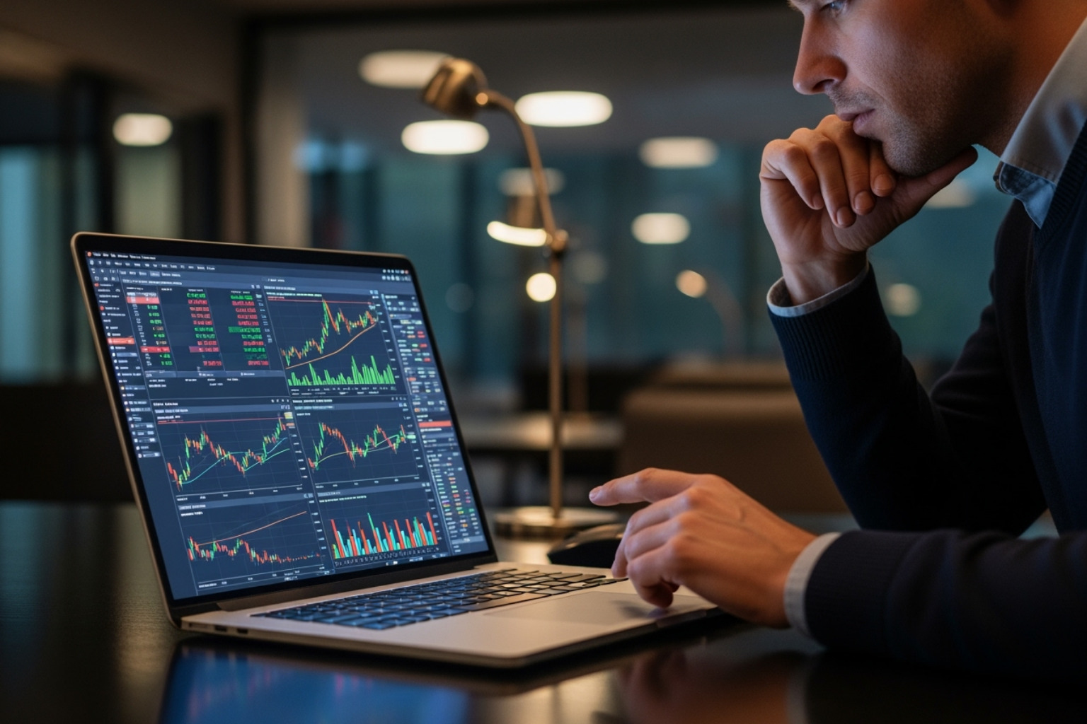 Person analyzing charts on a laptop - profitable intraday trading advice 66unblockedgames.com