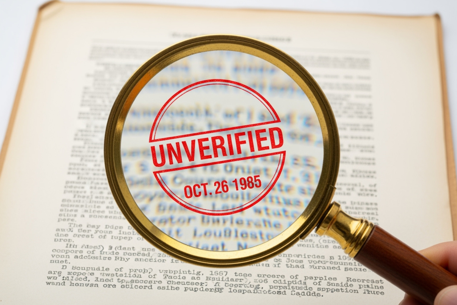 magnifying glass over a document with "unverified" stamped on it - 5starsstocks.com defense