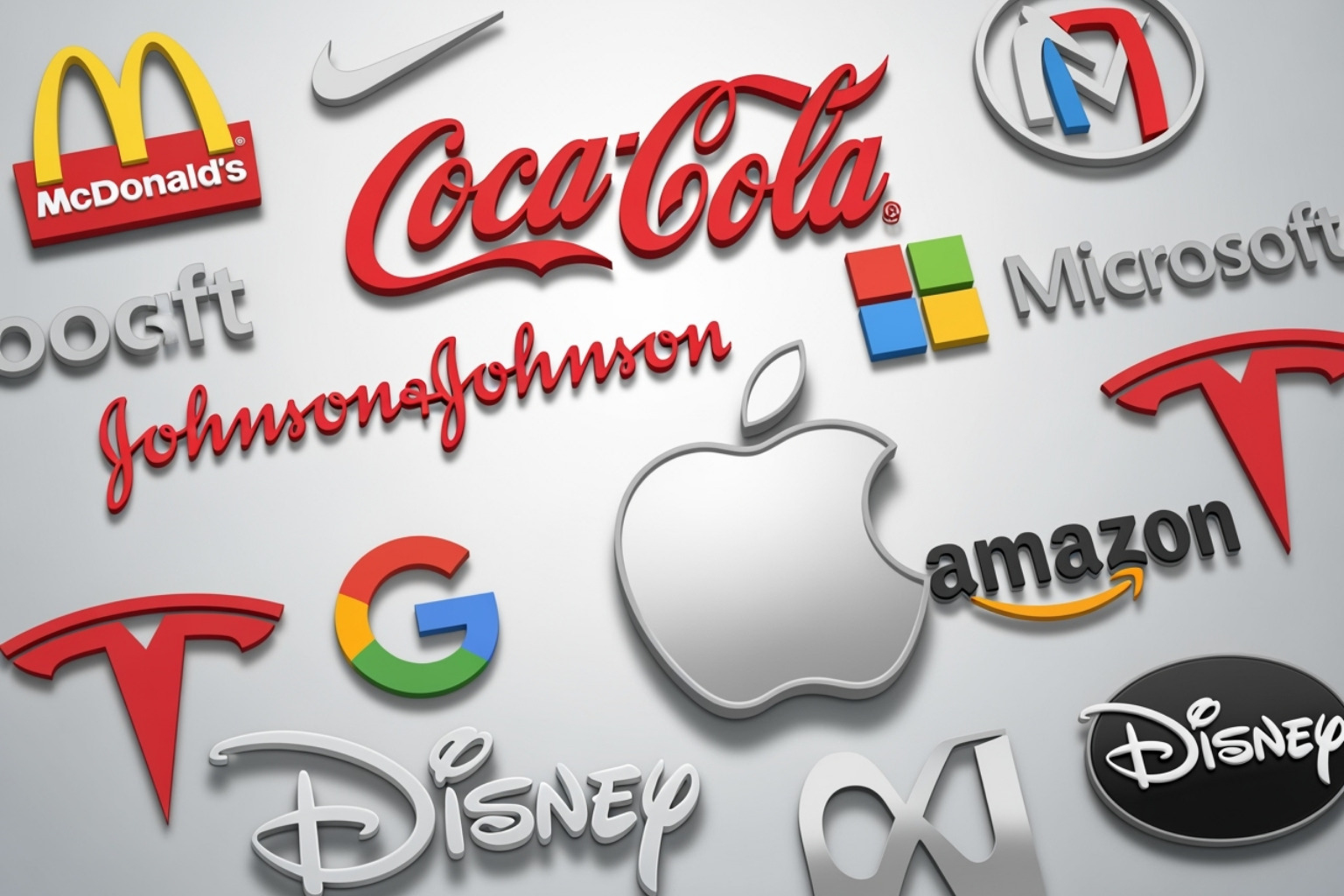 iconic brand logos like Coca-Cola, Apple, and Johnson & Johnson - 5starsstocks.com blue chip