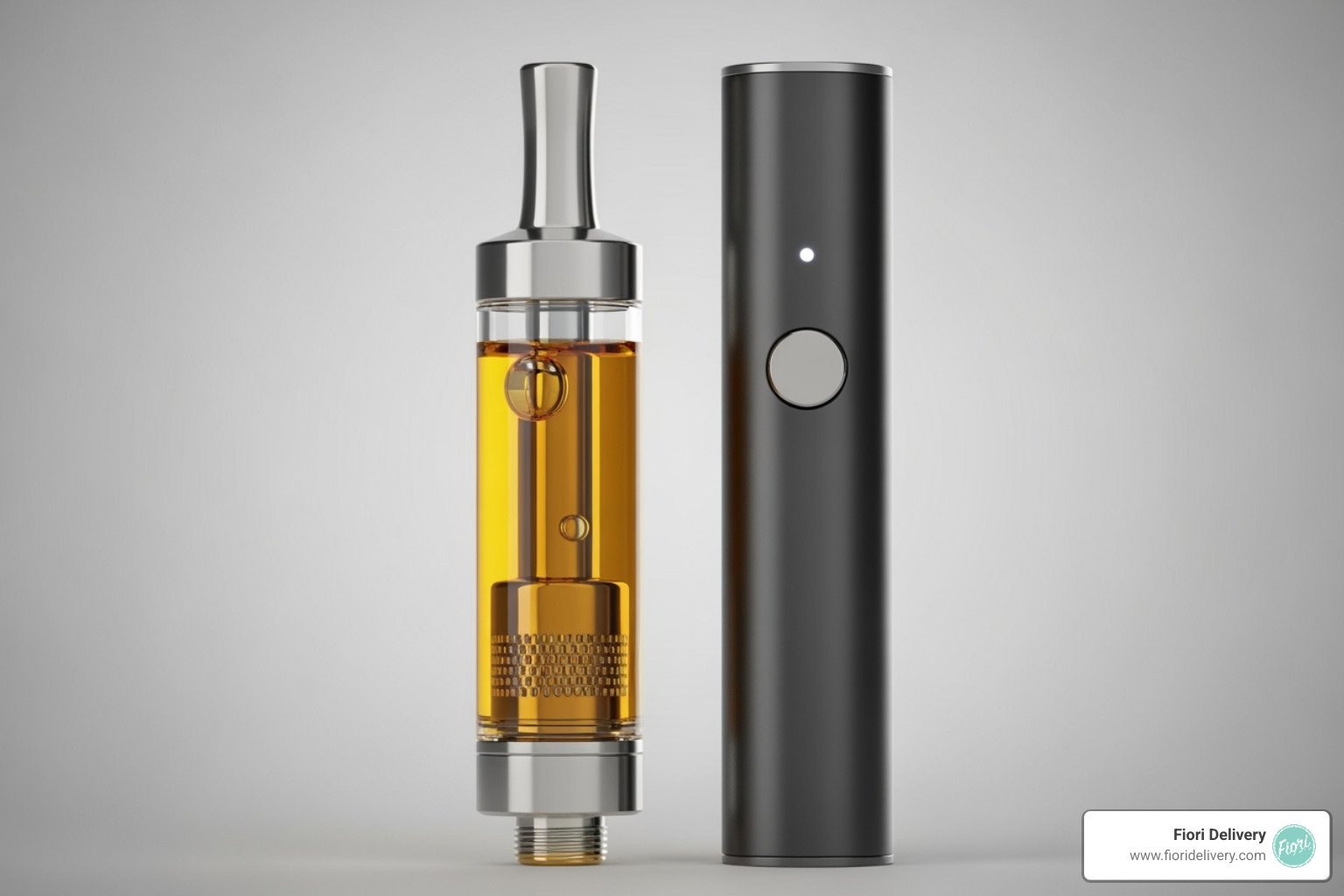 THC cart next to a vape pen battery - thc carts