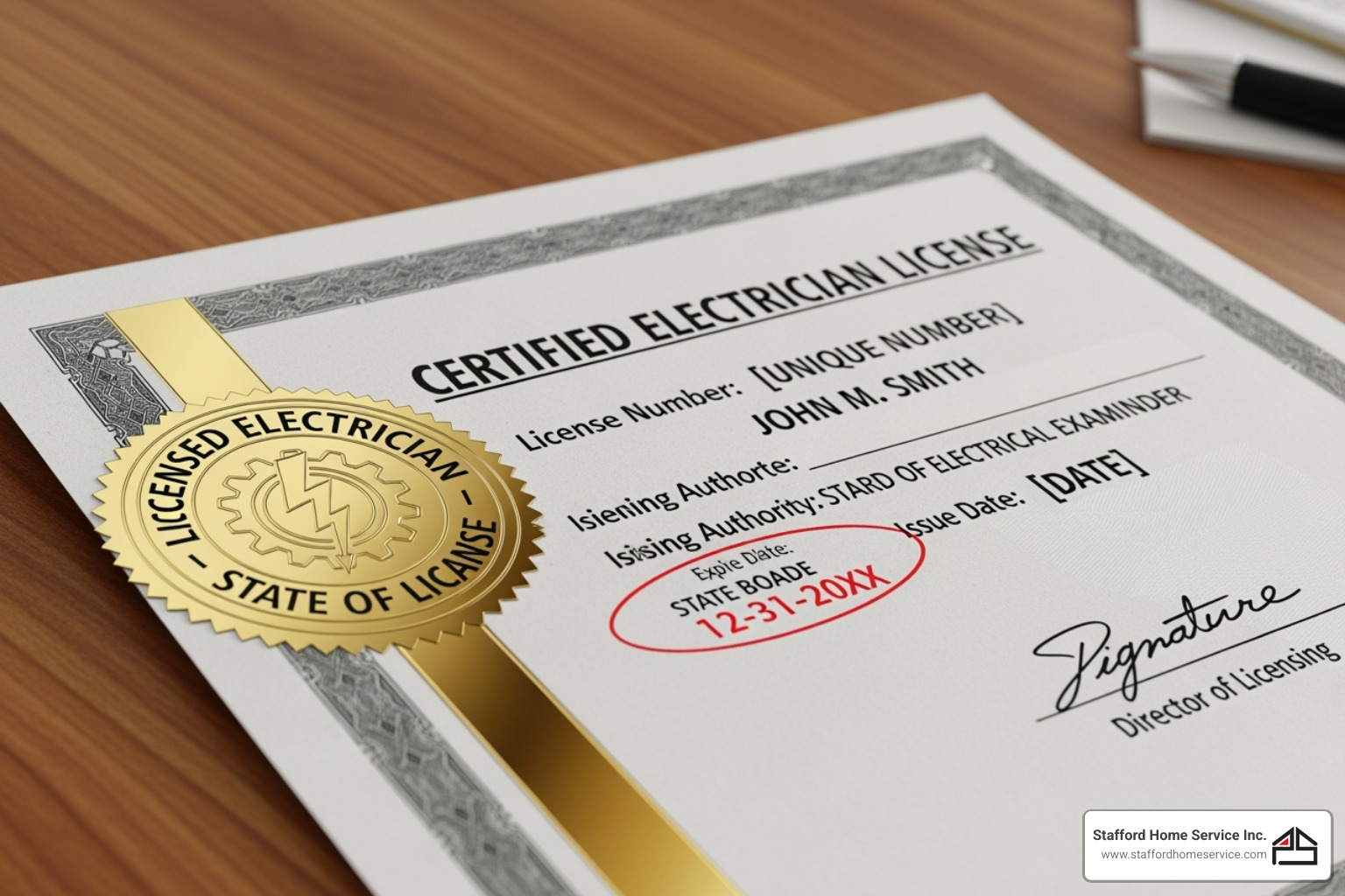 of an electrician's license certificate - golden valley electrician