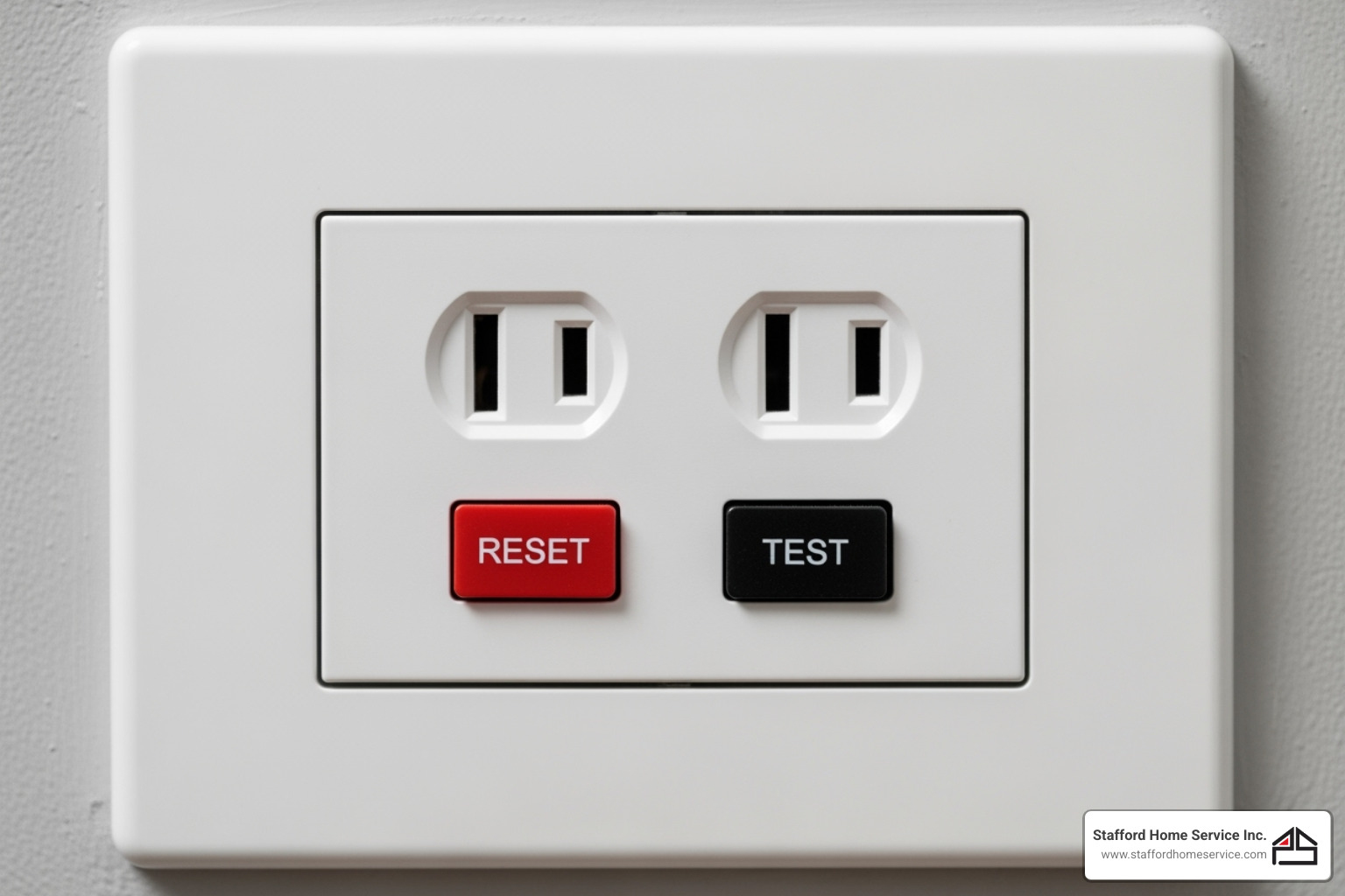gfci outlet with test/reset buttons visible - electrical wiring upgrades