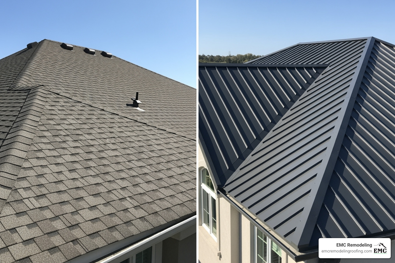 different roofing materials like asphalt shingles and metal - roofing temple tx