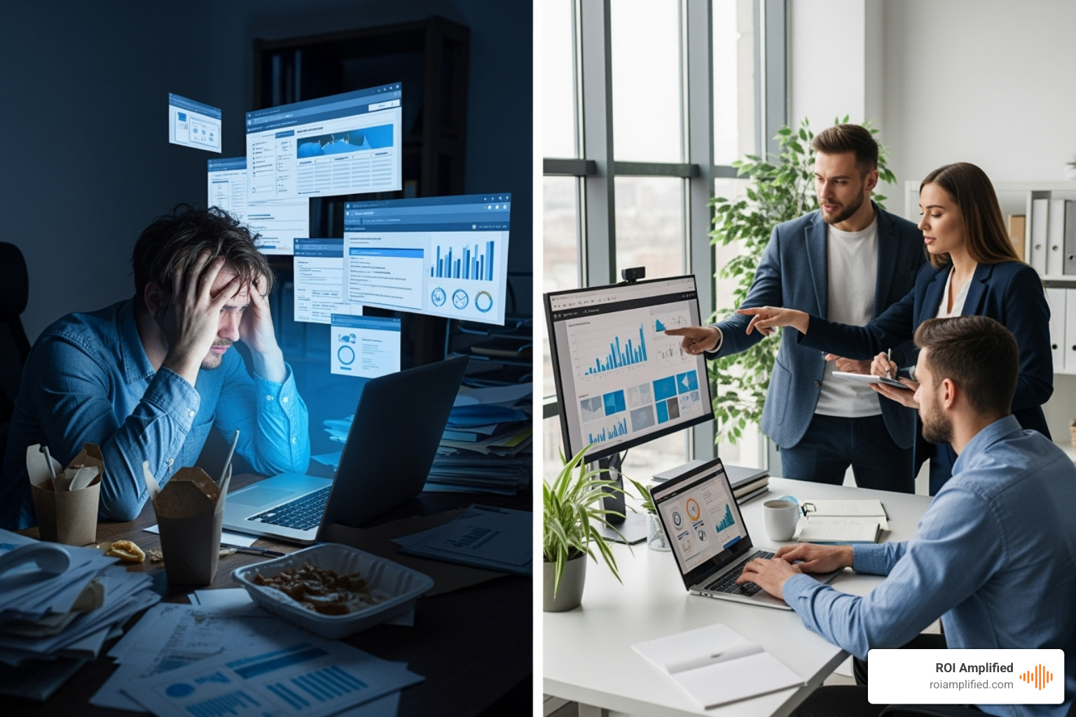 Table comparing In-House vs. Agency Management - google ad management services