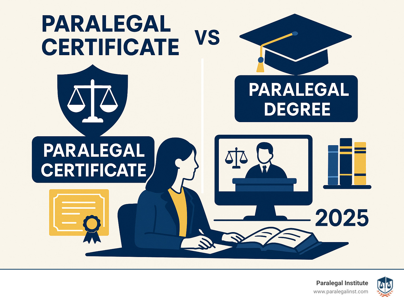 Students in virtual courtroom - paralegal certificate vs degree