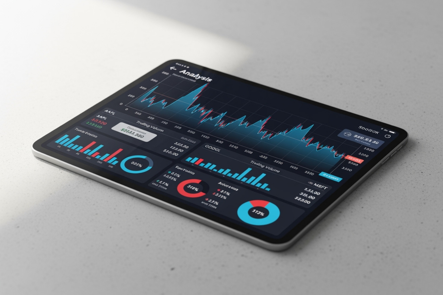 a sleek, modern stock analysis dashboard on a tablet - 5starsstocks.com lithium