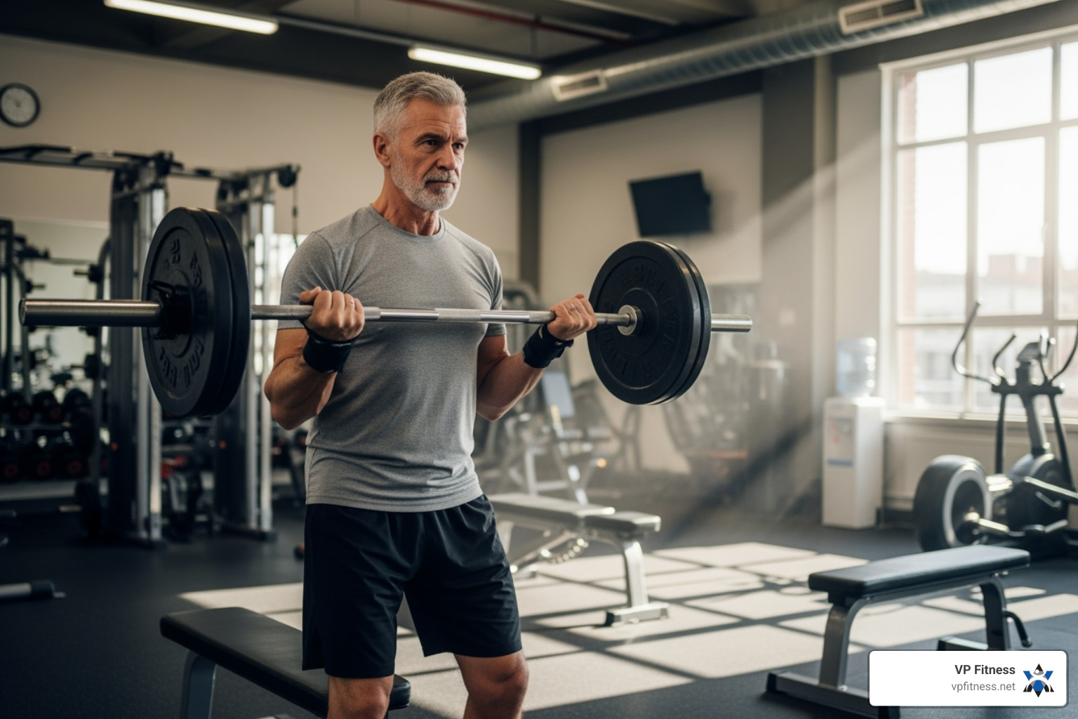 older adult lifting weights - lean muscle mass
