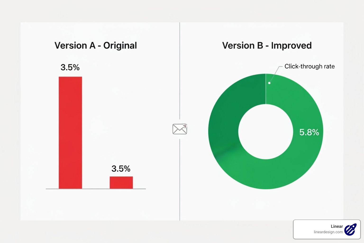 A/B test results showing improved CTR - facebook ads ctr
