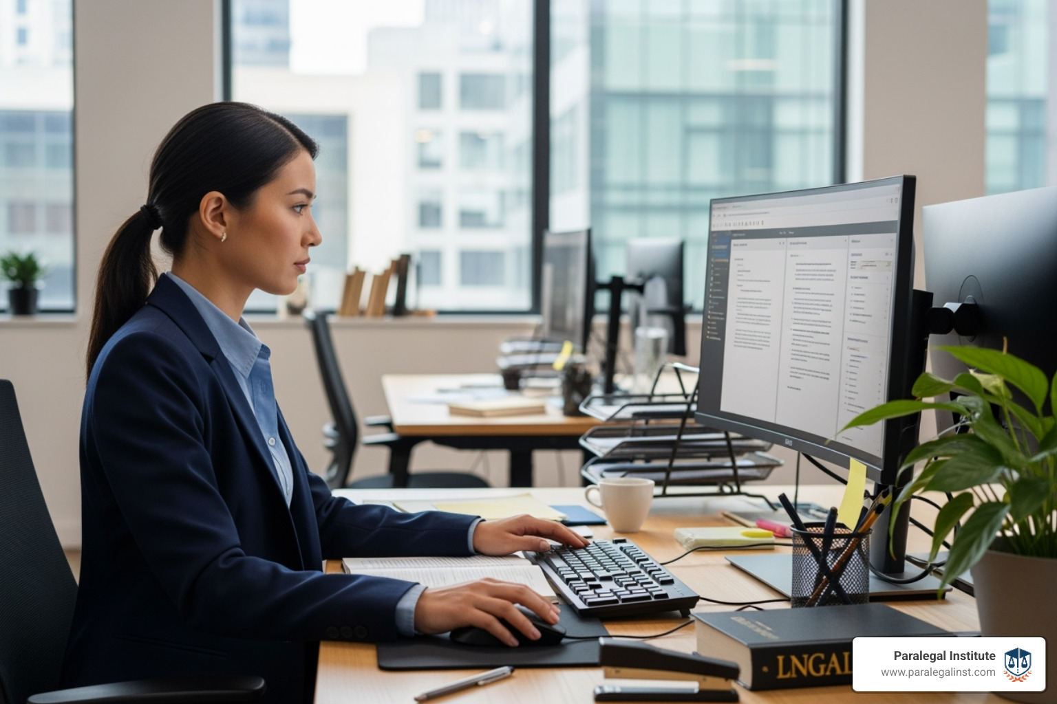 Paralegal working in office - how to become a paralegal jobs las vegas