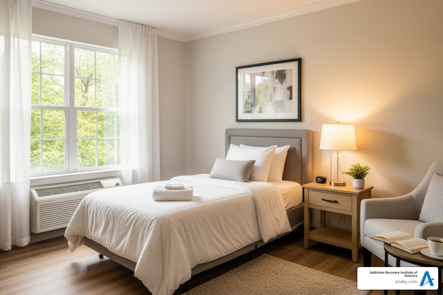 A serene and comfortable residential facility room, clean and inviting - drug rehab owensboro