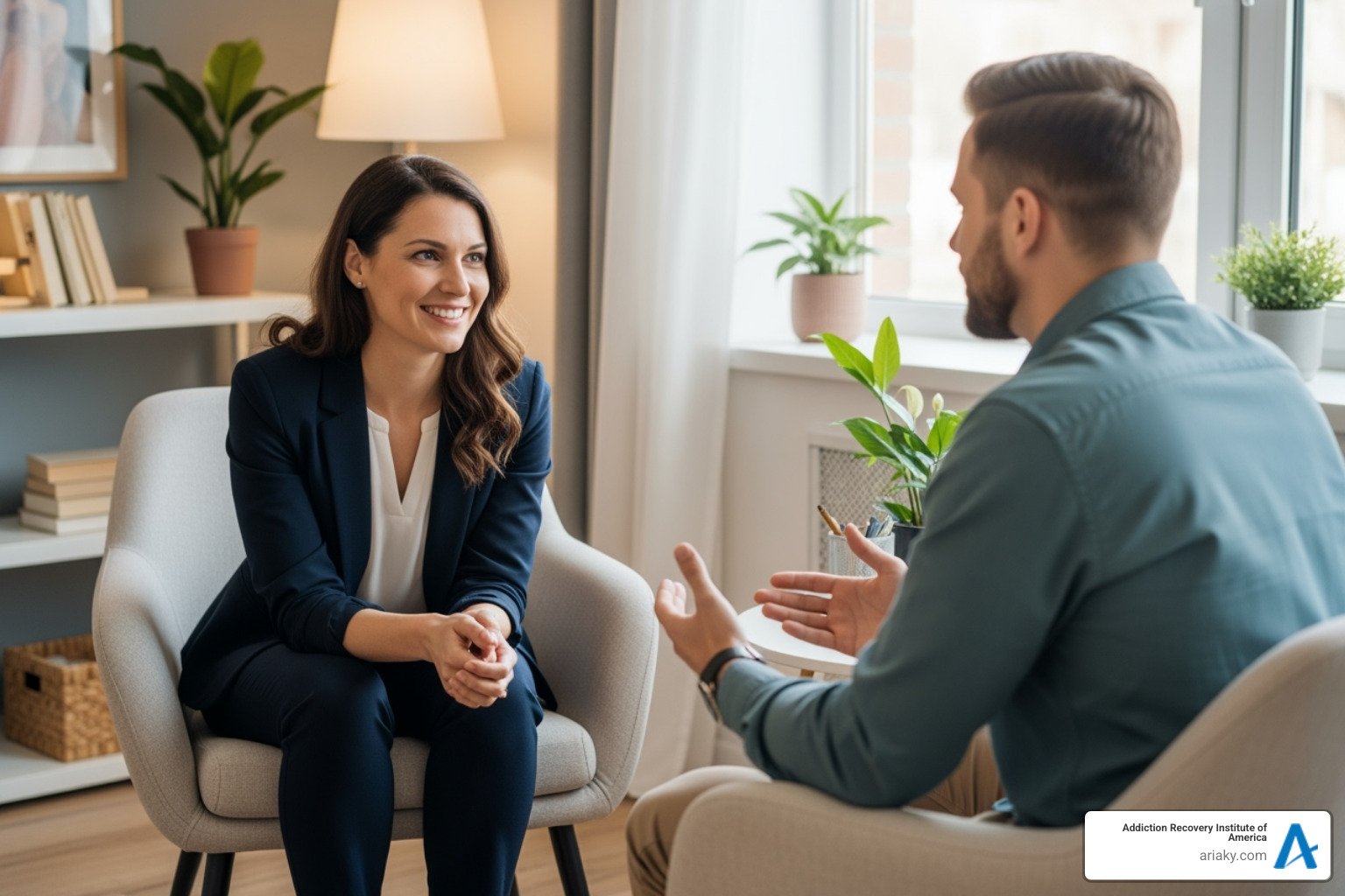of a therapist having a one-on-one session with a patient - Kentucky partial hospitalization