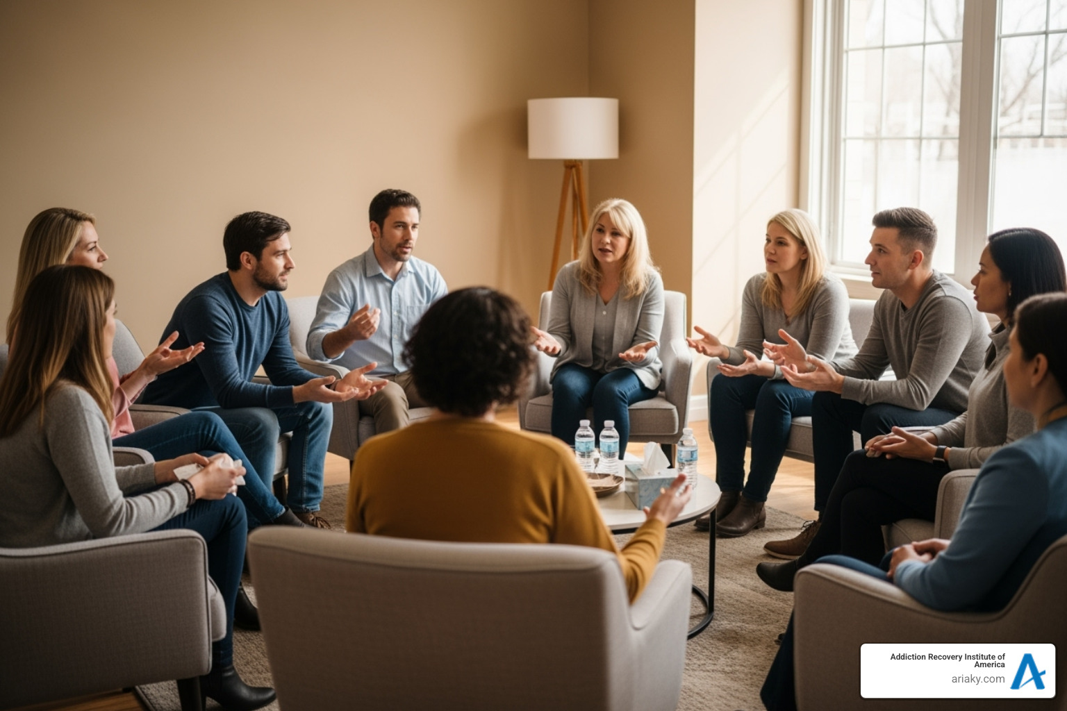 group therapy session in progress - addiction treatment louisville ky