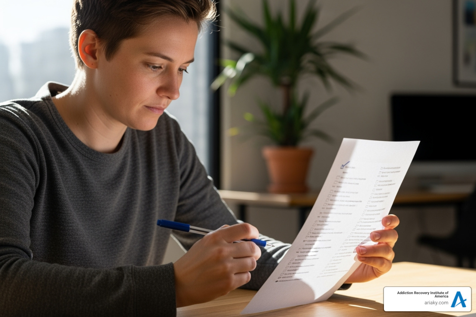 person reviewing a checklist or document - intensive outpatient program regulation kentucky