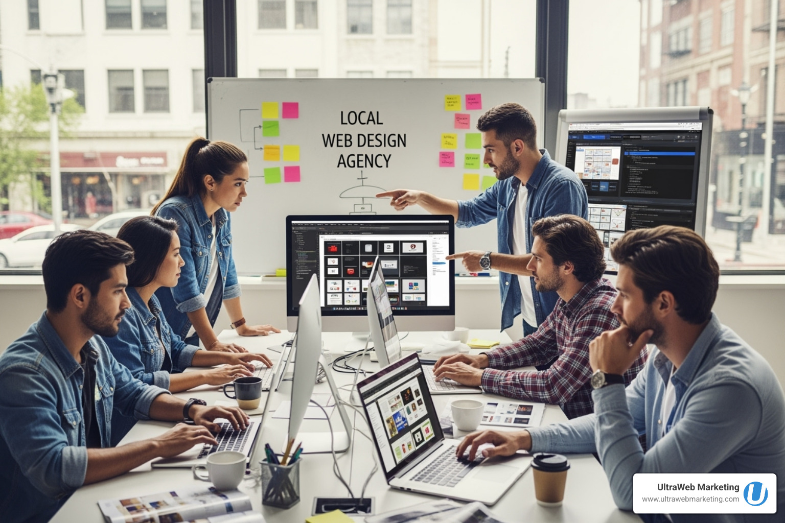 A website displayed perfectly on a laptop, tablet, and smartphone, showcasing responsive design across devices - local web design agency A website displayed perfectly on a laptop, tablet, and smartphone, showcasing responsive design across devices - local web design agency