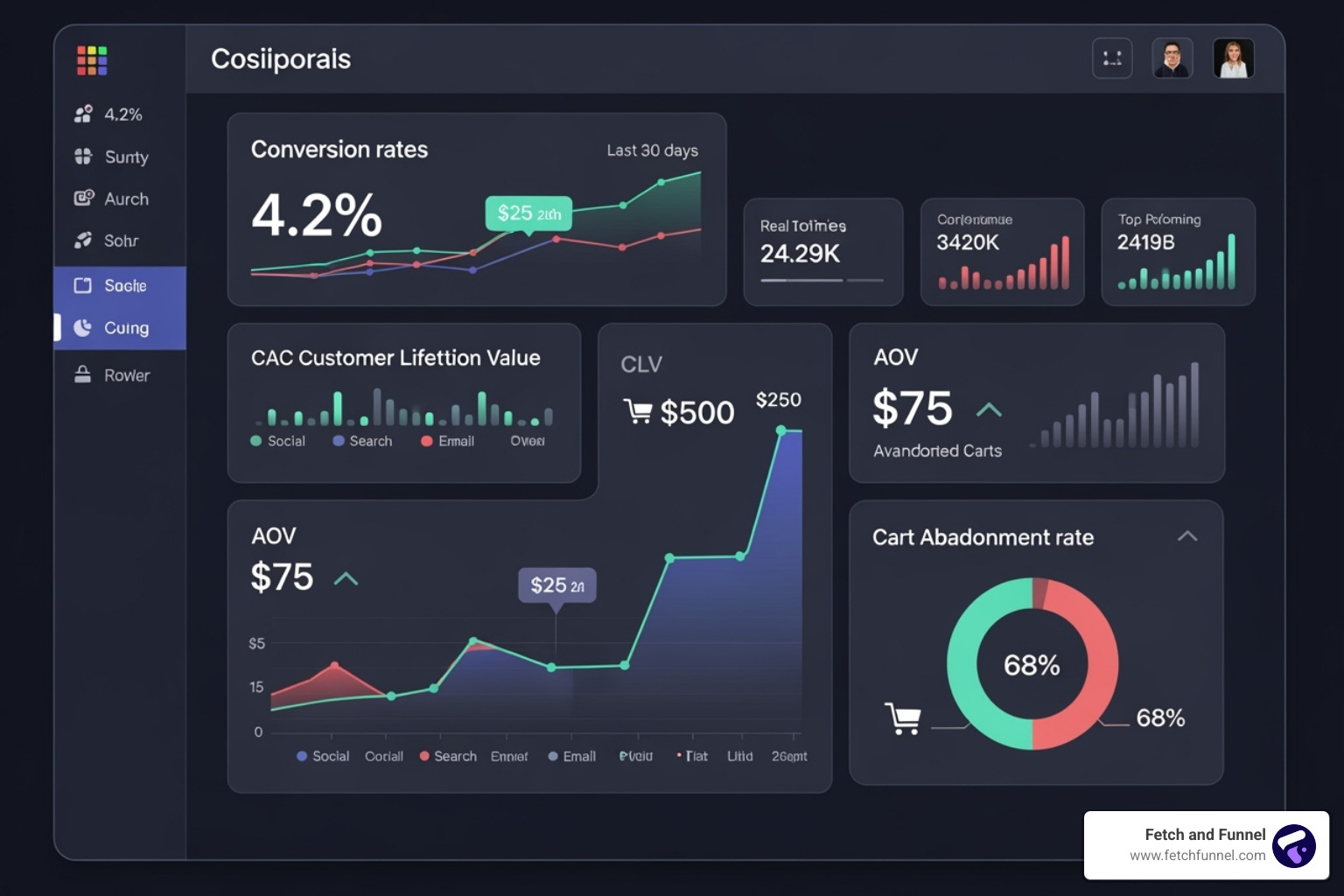 dashboard showing key funnel metrics - online sales funnel optimization dashboard showing key funnel metrics - online sales funnel optimization