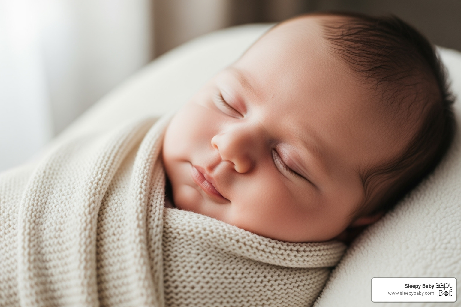 swaddled baby looking content - best natural sleep aid for babies