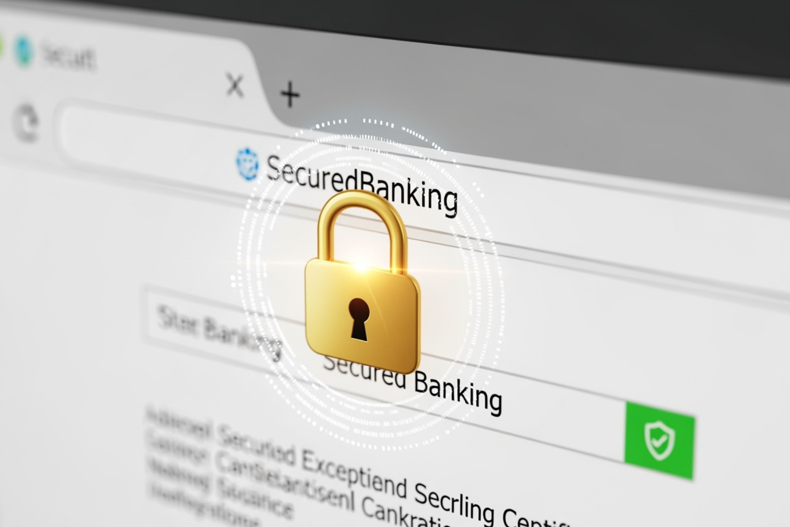 Security lock icon over a web browser - trwho.com