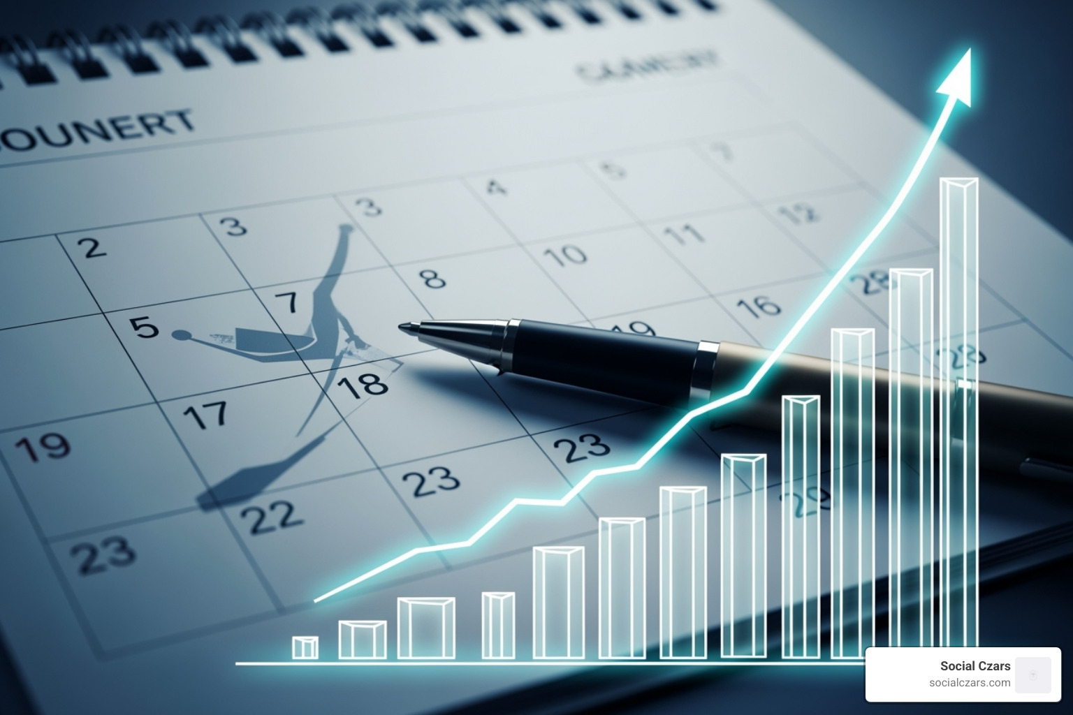 calendar and a rising graph to represent time and progress - Suppress Adverse Content