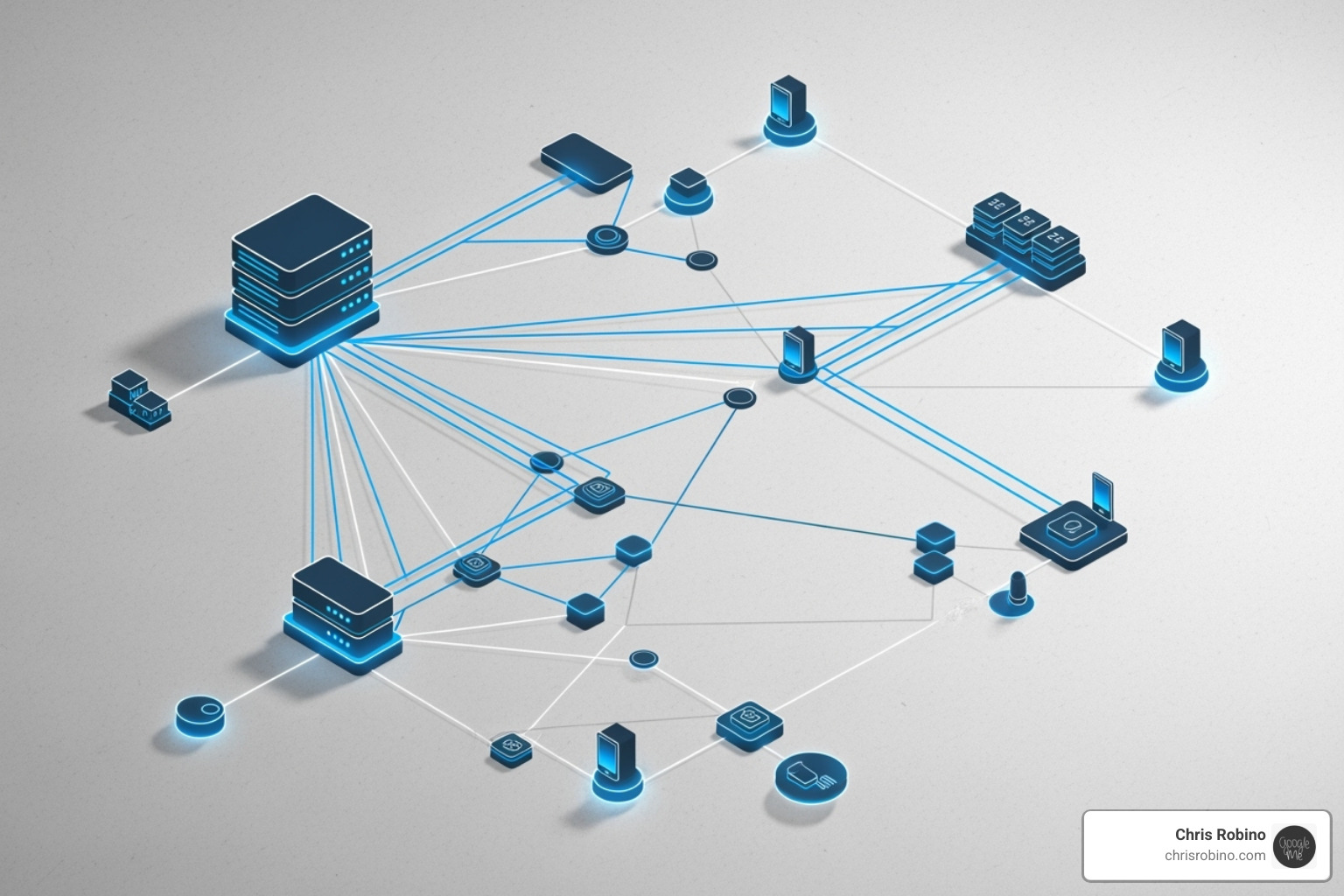 A network diagram showing content distribution - content marketing for consultants