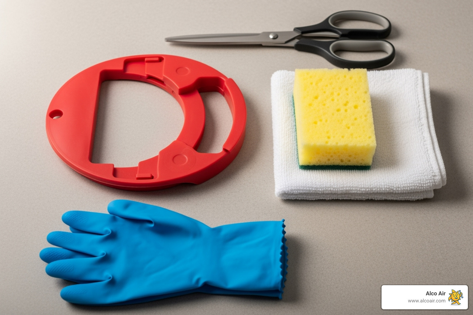 All the tools and a new flapper laid out - Toilet flapper replacement