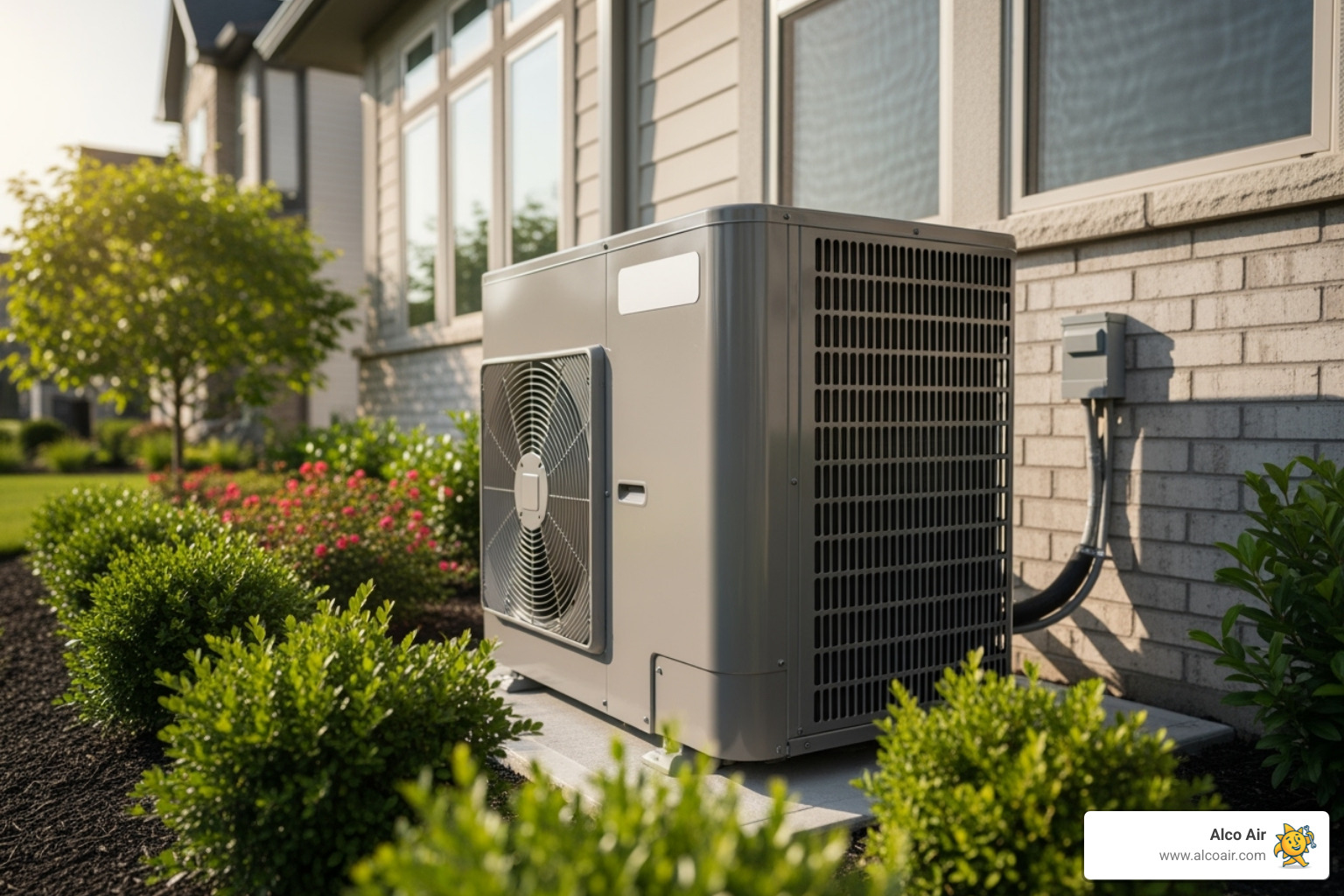 of a new, high-efficiency central AC unit - central air conditioner installer