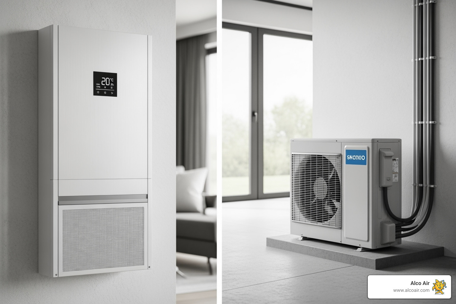 A modern, clean HVAC system with an integrated air purifier - Indoor air quality Longview
